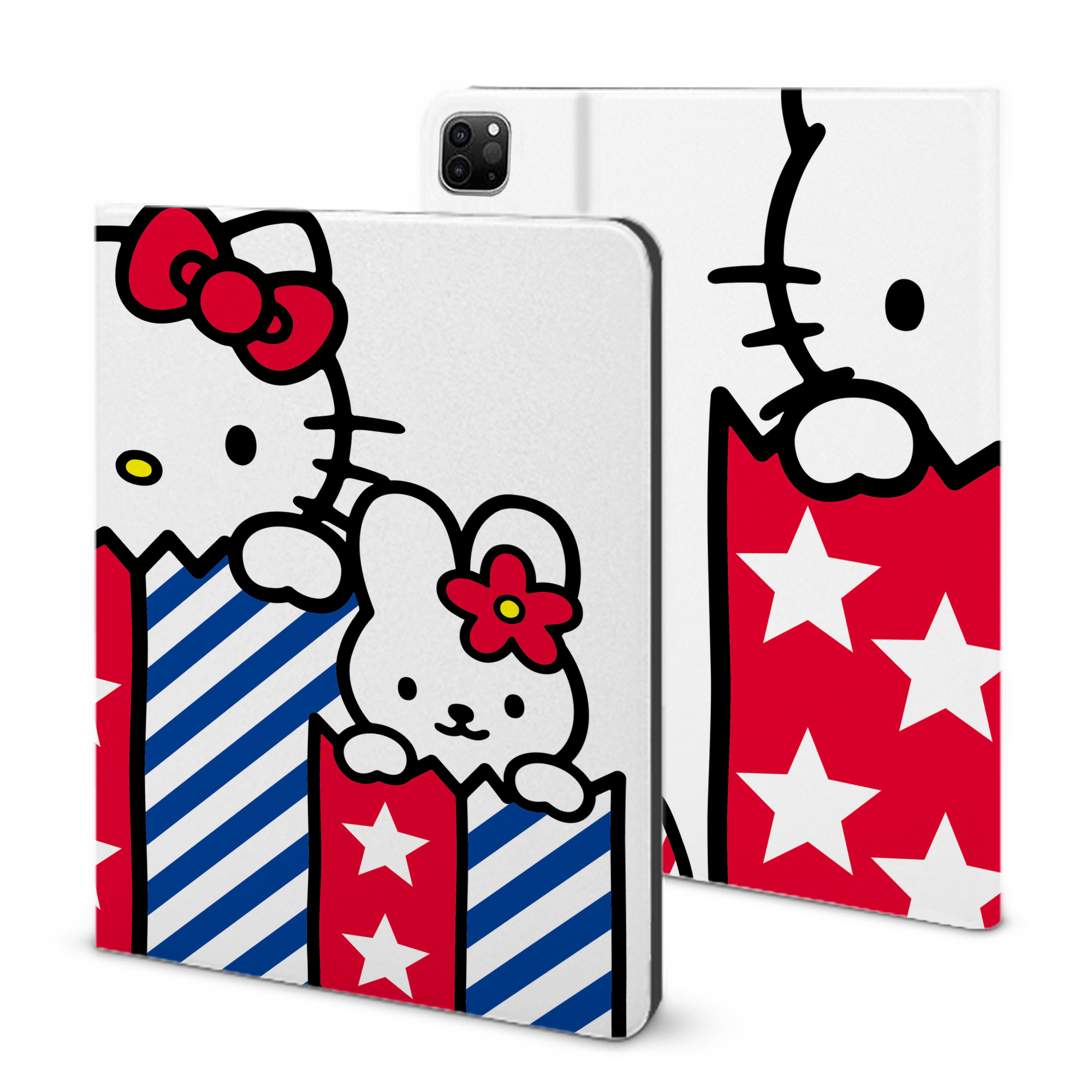 （画像用） Hello Kitty ハローキティ IPad ケース ブック型 PUレザー TPU 耐衝撃 軽量 薄型 ペン収納なし 全面保護 IPad 各モデル対応